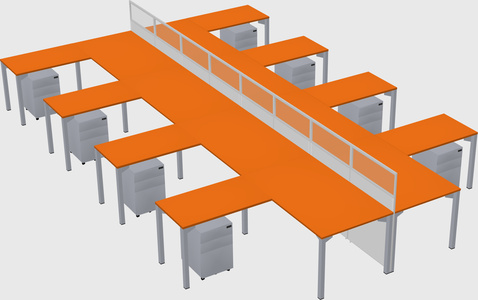 Shared l-shape cubicle
