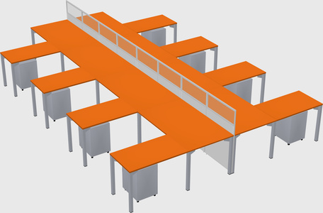 Shared l-shape cubicle