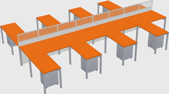 Shared l-shape cubicle