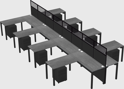 Shared l-shape cubicle
