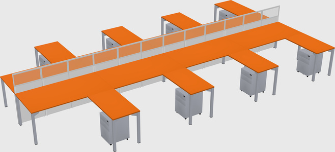 Shared l-shape cubicle