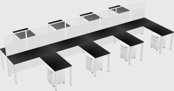 Shared l-shape cubicle