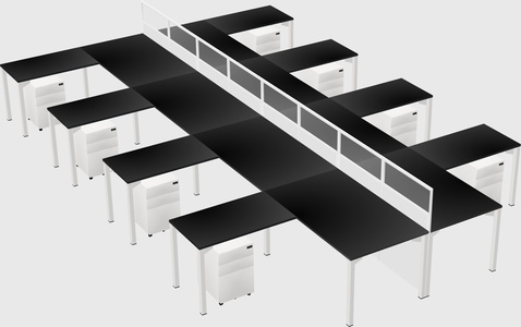 Shared l-shape cubicle