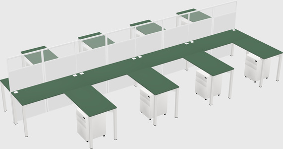 Shared l-shape cubicle