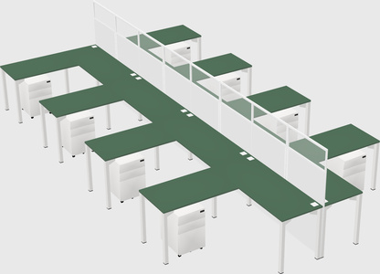 Shared l-shape cubicle