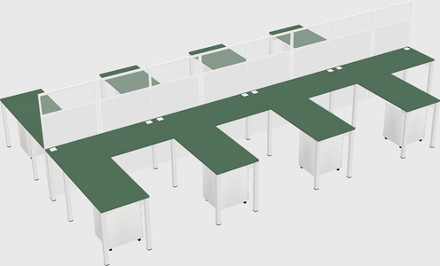 Shared l-shape cubicle