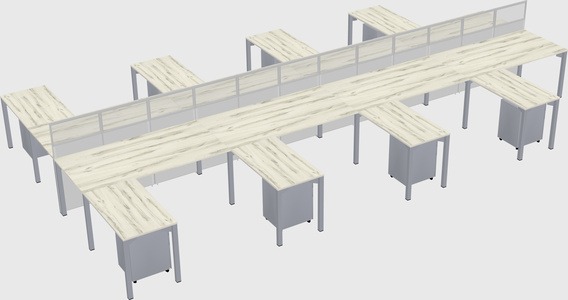 Shared l-shape cubicle