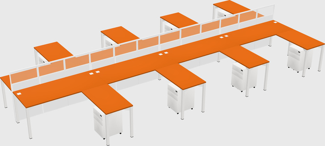 Shared l-shape cubicle