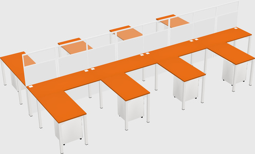 Shared l-shape cubicle