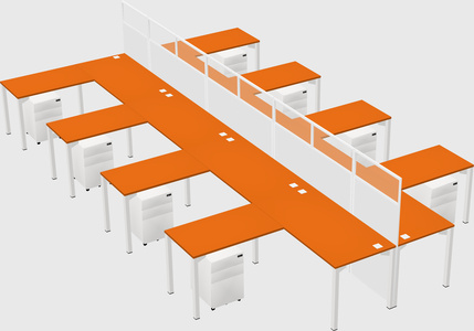 Shared l-shape cubicle