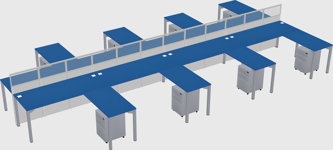 Shared l-shape cubicle