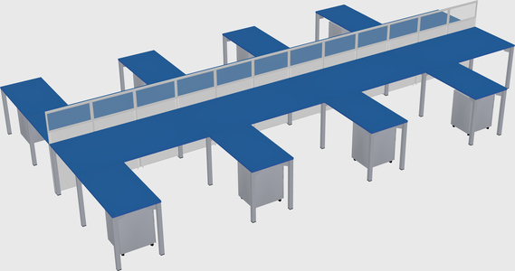 Shared l-shape cubicle