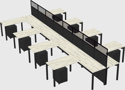 Shared l-shape cubicle