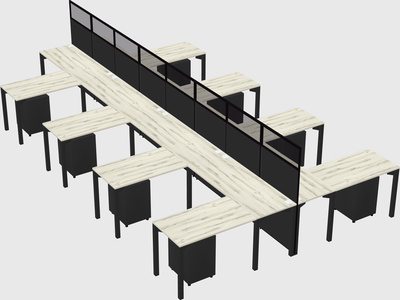 Shared l-shape cubicle
