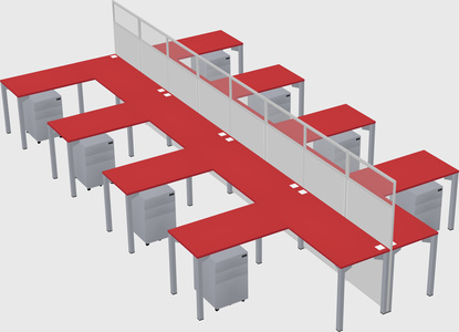 Shared l-shape cubicle