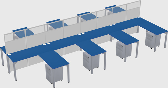 Shared l-shape cubicle