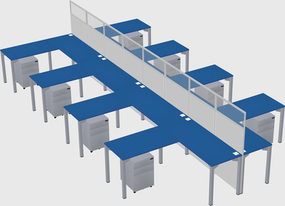 Shared l-shape cubicle