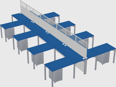 Shared l-shape cubicle