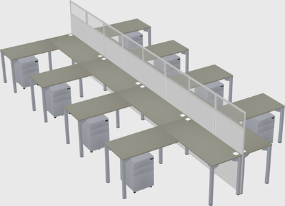 Shared l-shape cubicle