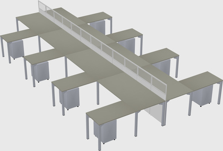 Shared l-shape cubicle