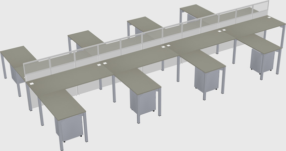 Shared l-shape cubicle