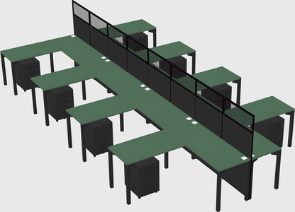 Shared l-shape cubicle