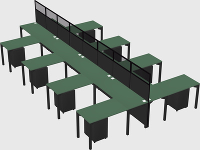Shared l-shape cubicle