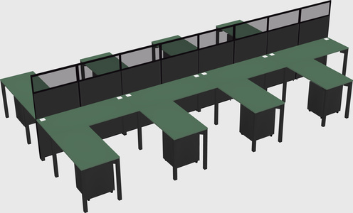 Shared l-shape cubicle