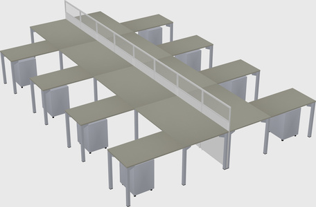 Shared l-shape cubicle