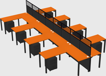 Shared l-shape cubicle