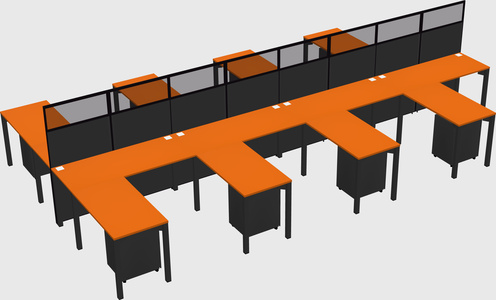Shared l-shape cubicle