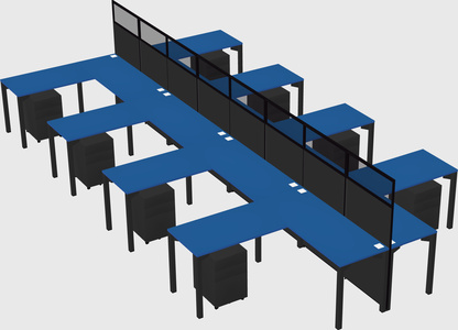 Shared l-shape cubicle