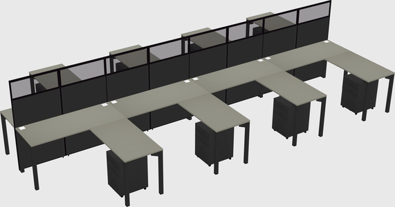 Shared l-shape cubicle