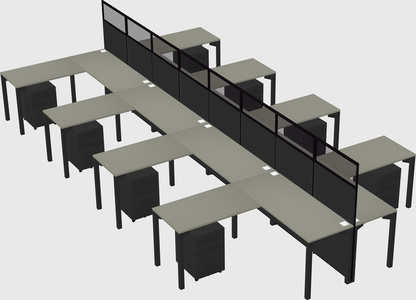 Shared l-shape cubicle