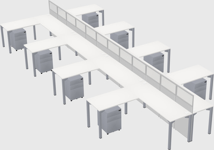 Shared l-shape cubicle