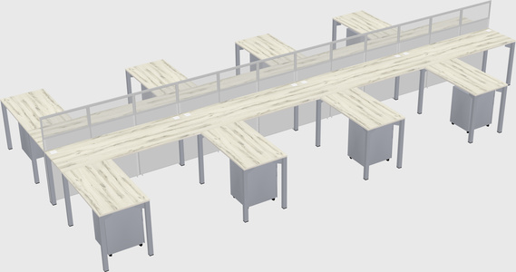 Shared l-shape cubicle