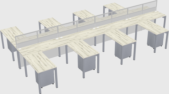 Shared l-shape cubicle