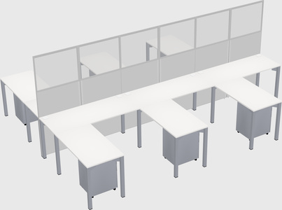Shared l-shape cubicle