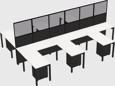 Shared l-shape cubicle