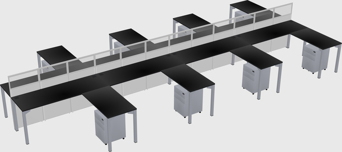 Shared l-shape cubicle