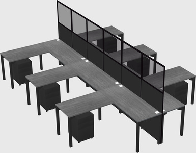 Shared l-shape cubicle