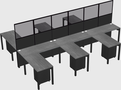 Shared l-shape cubicle