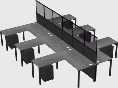 Shared l-shape cubicle