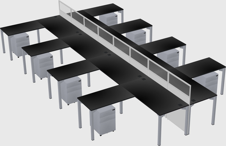 Shared l-shape cubicle