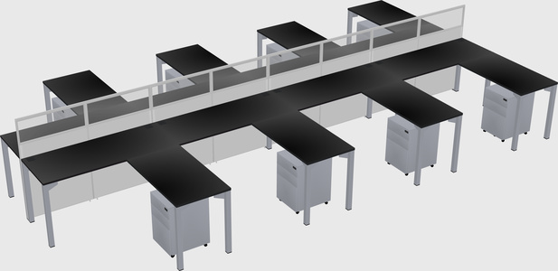 Shared l-shape cubicle