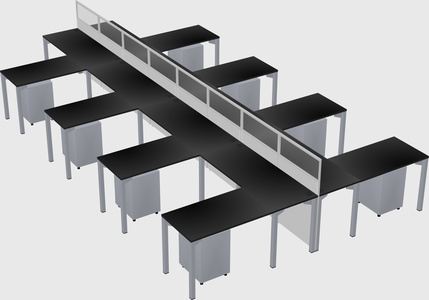 Shared l-shape cubicle
