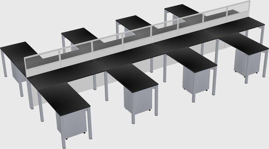 Shared l-shape cubicle