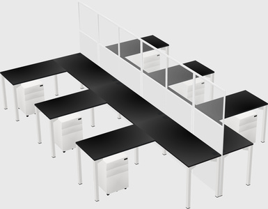 Shared l-shape cubicle