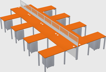 Shared l-shape cubicle