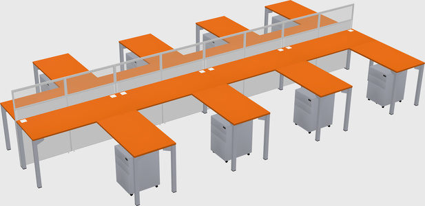 Shared l-shape cubicle